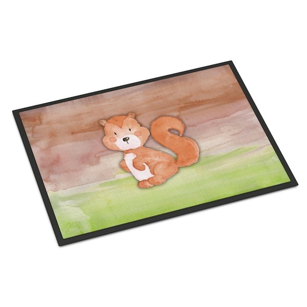 Carolines Treasures 24 x 36 in. Squirrel Watercolor Indoor or Outdoor Mat BB7439JMAT - main